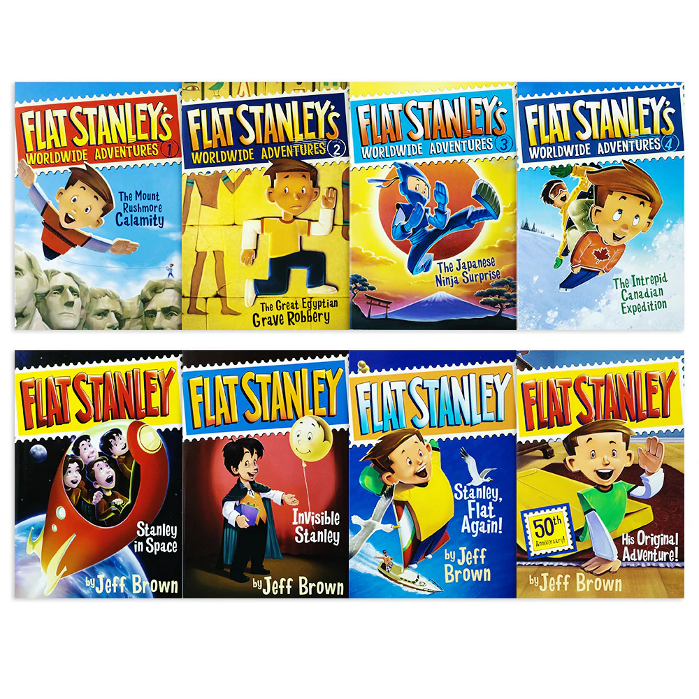 Flat Stanley Adventure Series 8 Book Set by Jeff Brown – Children’s Adventure, Fun Stories, Imagination, Education, Young Readers, School, Literacy - Image 3
